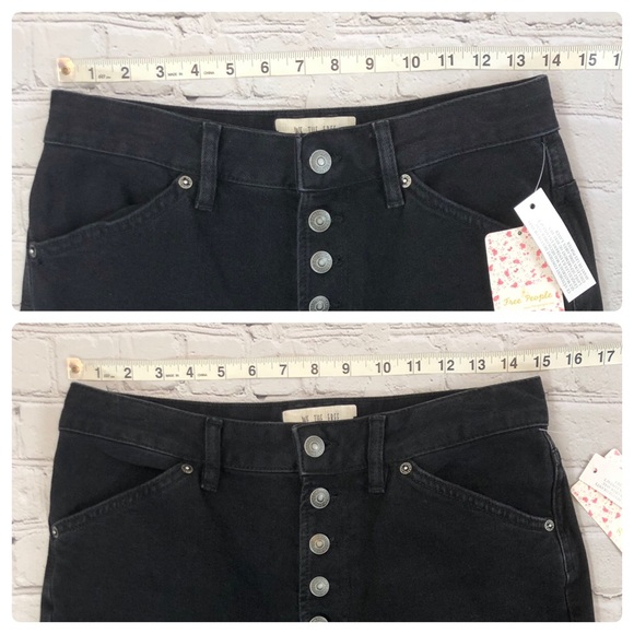 Free People High Rise Button Fly Flare Mom Jeans - Picture 3 of 8